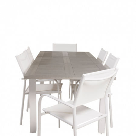 Bild på Matgrupp Athena inkl 6st stapelbar Samos matstol - Venture Home