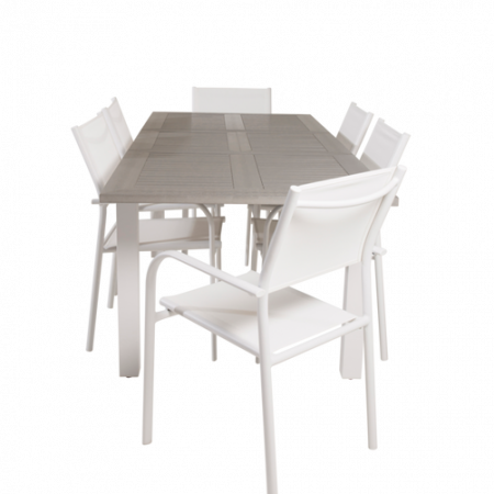 Bild på Matgrupp Athena inkl 6st stapelbar Samos matstolar - Venture Home