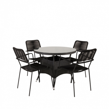 Bild på Matgrupp Veja och 4st Levis matstol - Venture Home