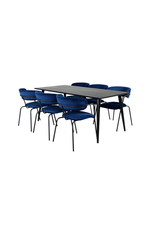 hom_1652224-02_Fs Bild på Matgrupp Doris med 6 stycken Atticus matstolar - Venture Home