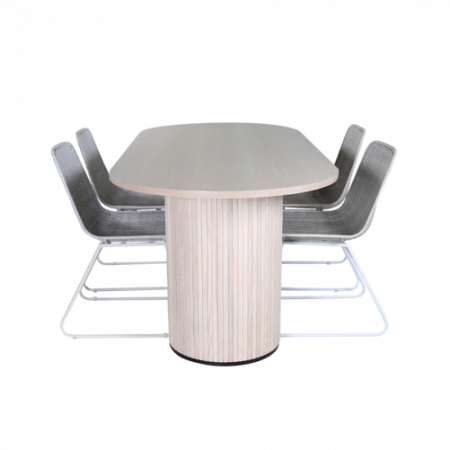 Bild på Matgrupp Bianca med 4 st matstolar Cirebon - Venture Home