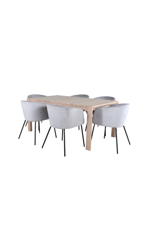 hom_1673166-01_Fs Bild på Matgrupp Slider med 6 st matstolar Berit - Venture Home