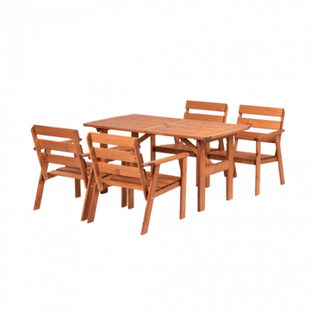 Bild på Utomhusmatgrupp bord och 4 stolar Honey - Wood Furniture
