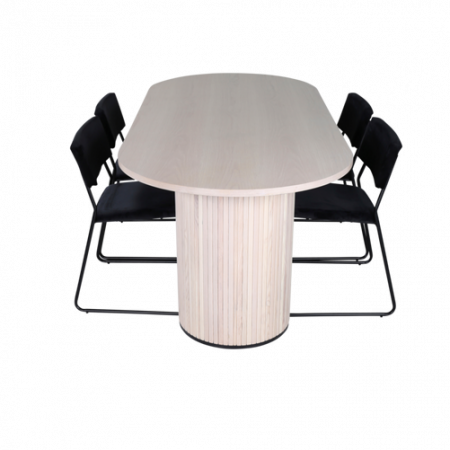 Bild på Matgrupp Bianca med 4 st matstolar Kenth - Venture Home