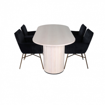Bild på Matgrupp Bianca med 4 st matstolar Petra - Venture Home