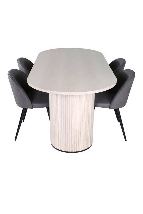 hom_1694808-01_Fs Bild på Matgrupp Bianca med 4 st matstolar Velvet Stitches - Venture Home