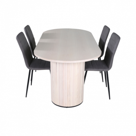 Bild på Matgrupp Bianca med 4 st matstolar Windu Lyx - Venture Home