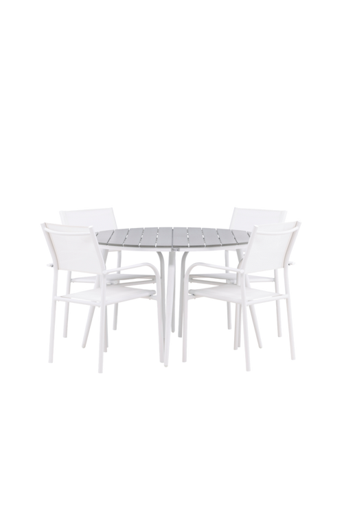 hom_1702396-01_Fs Bild på Matgrupp Break med 4st stapelbara matstolar Santorini - Venture Home