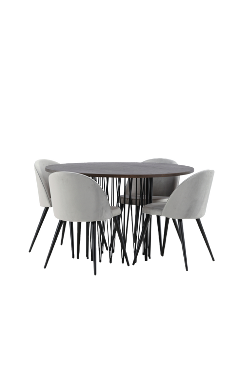 hom_1722569-01_Fs Bild på Matgrupp Stone med 4st matstolar Velvet - Venture Home