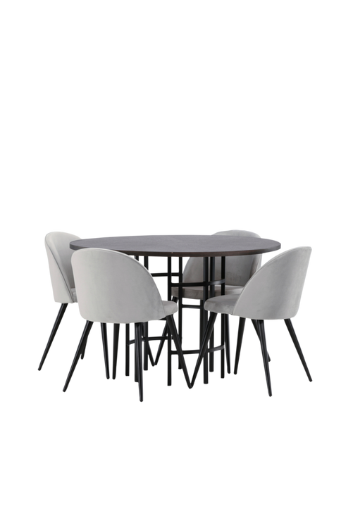 hom_1722572-01_Fs Bild på Matgrupp Copenhagen med 4st matstolar Velvet - Venture Home