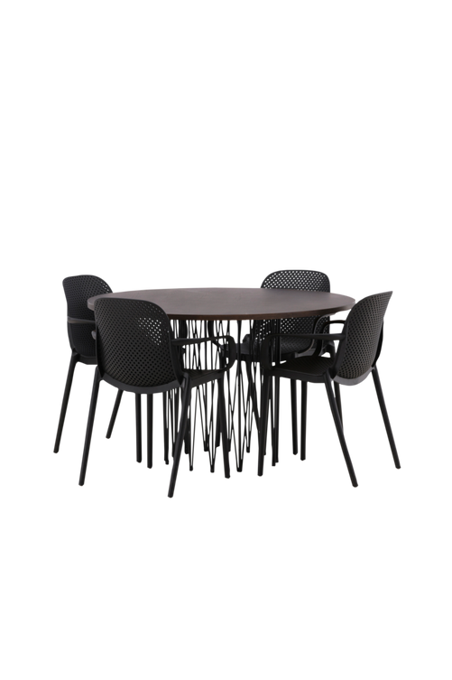 hom_1722610-01_Fs Bild på Matgrupp Stone med 4st matstolar Baltimore - Venture Home