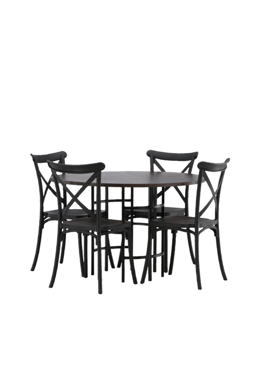 hom_1722623-01_Fs Bild på Matgrupp Copenhagen med 4st matstolar Crosett - Venture Home