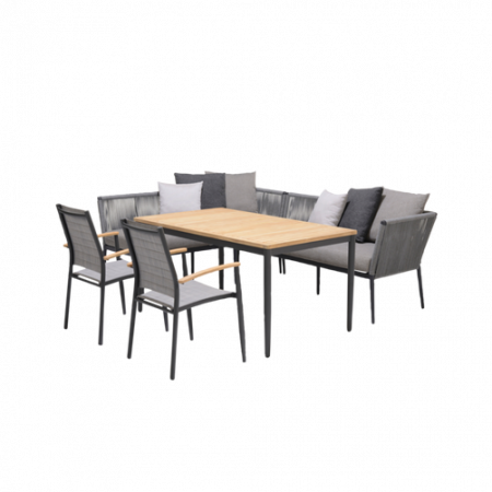 Bild på Sittgrupp med hörnsoffa TOPAZ 4 stolar - LifestyleGarden