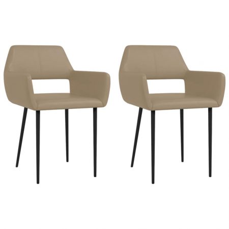 Bild på vidaXL Matstolar 2 st cappuccino konstläder