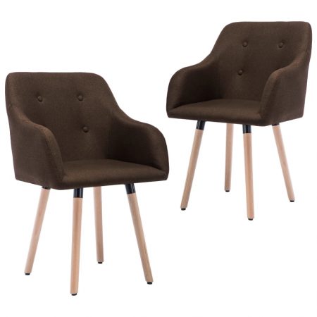 Bild på vidaXL Matstolar 2 st brun tyg