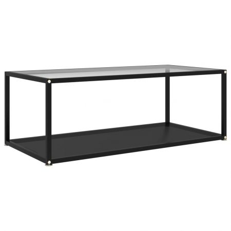 Bild på vidaXL Soffbord genomskinligt och svart 100x50x35 cm härdat glas