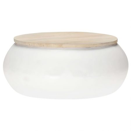 Bild på vidaXL Soffbord vit 68x68x30 cm massivt mangoträ