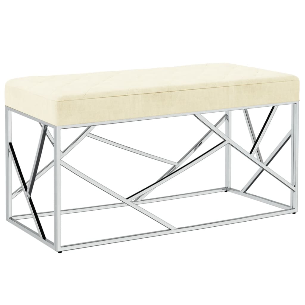 8720286340738_a_en_hd_1 Bild på vidaXL Bänk 97 cm gräddvit sammetstyg och rostfritt stål
