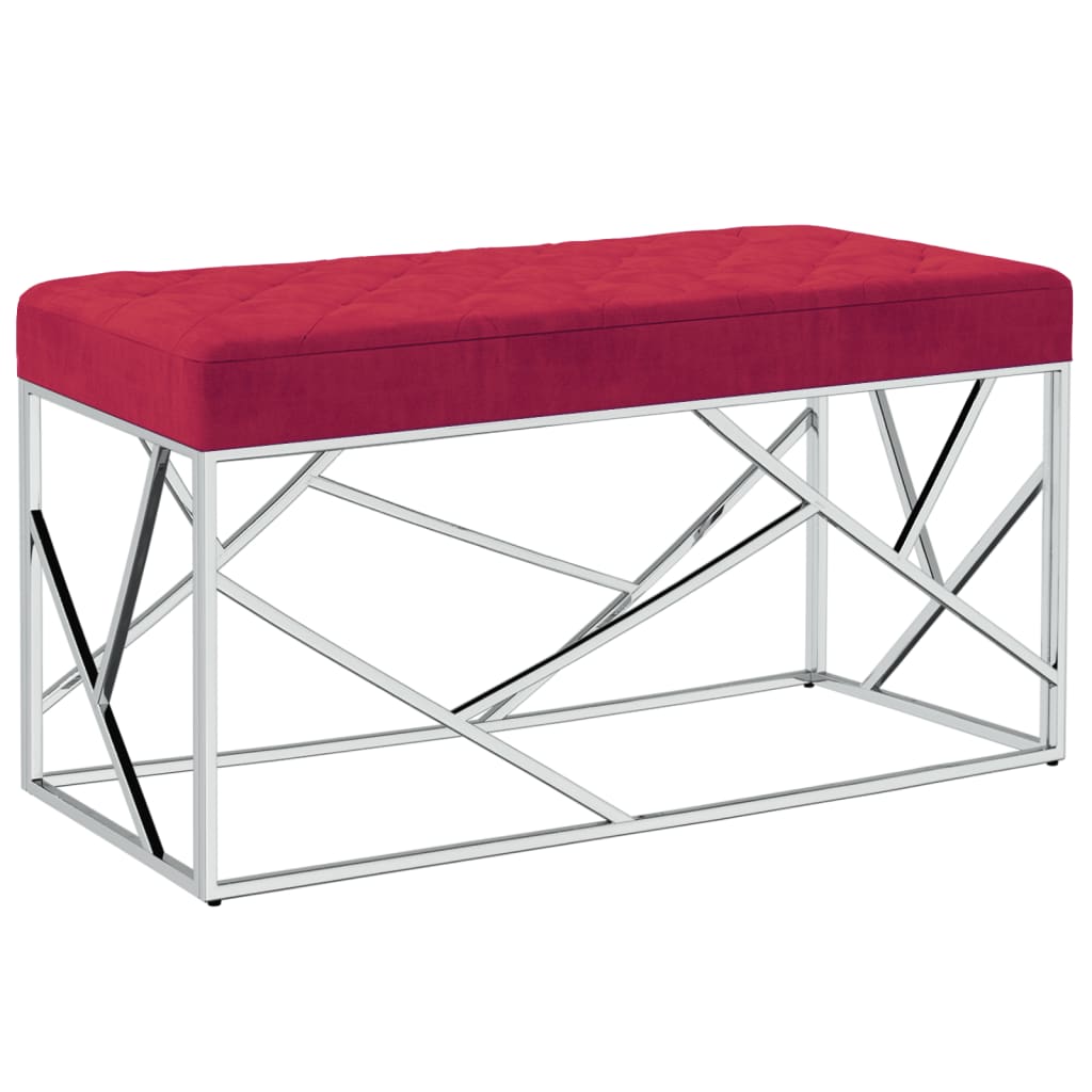 8720286340752_a_en_hd_1 Bild på vidaXL Bänk 97 cm vinröd sammetstyg och rostfritt stål