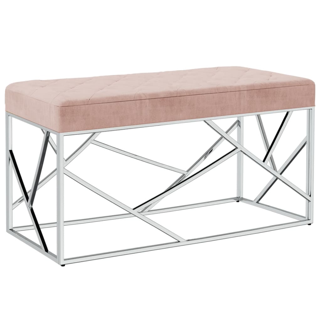 8720286340769_a_en_hd_1 Bild på vidaXL Bänk 97 cm rosa sammetstyg och rostfritt stål