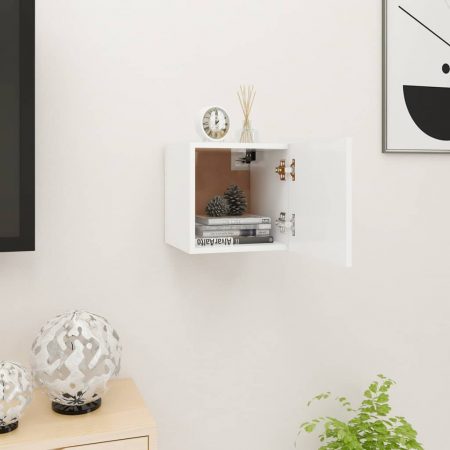 Bild på vidaXL Väggmonterad tv-bänk vit 30