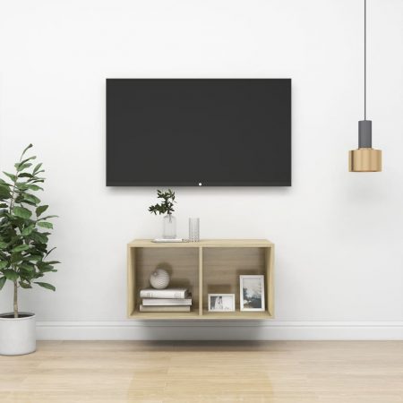 Bild på vidaXL Väggmonterad tv-bänk somona-ek 37x37x72 cm spånskiva