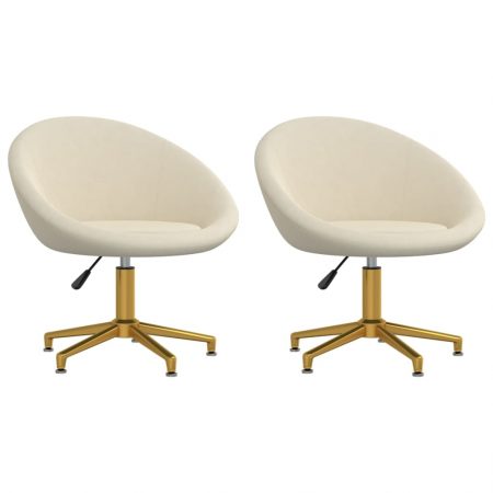 Bild på vidaXL Matstolar 2 st gräddvit sammet