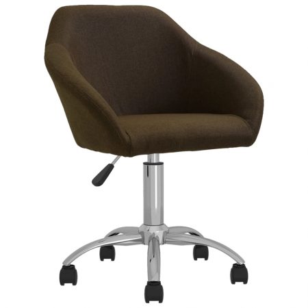 Bild på vidaXL Snurrbar kontorsstol mörkbrun tyg