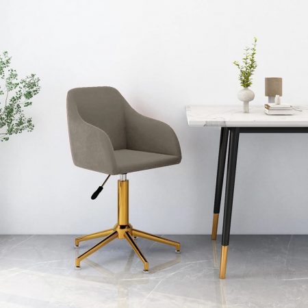 Bild på vidaXL Snurrbar kontorsstol ljusgrå sammet