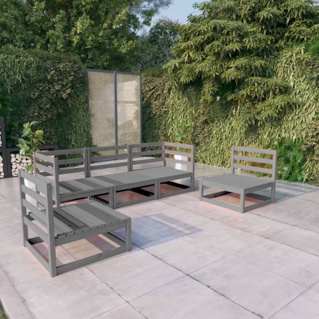 8720286464946_m_en_hd_1 Bild på vidaXL Loungegrupp 5 delar grå massiv furu