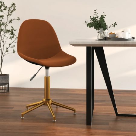 Bild på vidaXL Snurrbar matstol brun sammet