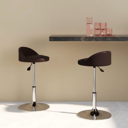 Bild på vidaXL Snurrbara matstolar 2 st brun konstläder