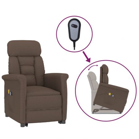 Bild på vidaXL Elektrisk massagefåtölj brun konstmocka