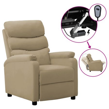 Bild på vidaXL Elektrisk reclinerfåtölj cappuccino konstläder
