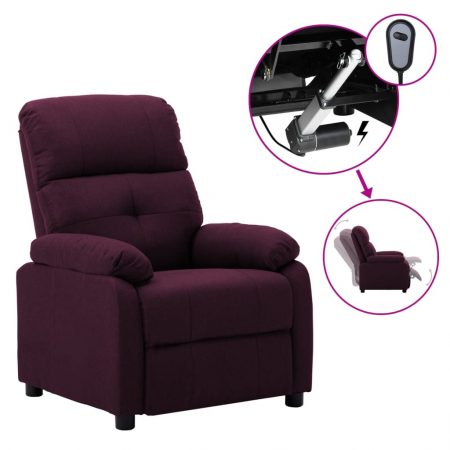 Bild på vidaXL Elektrisk reclinerfåtölj lila tyg