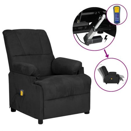 Bild på vidaXL Elektrisk massagefåtölj svart konstmocka