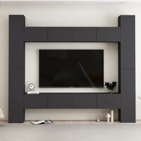 Bild på vidaXL TV-skåp 8 delar grå spånskiva