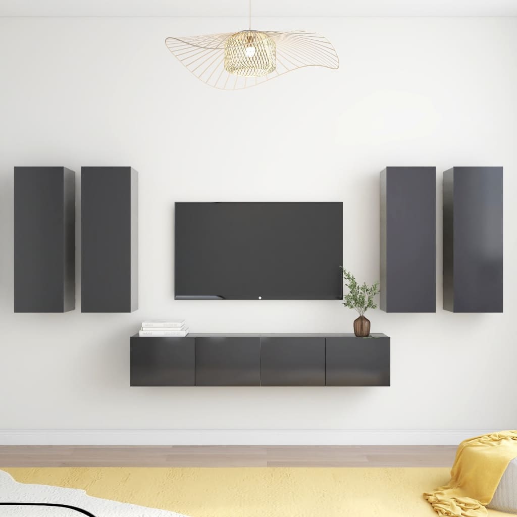 8720286571835_m_en_hd_1 Bild på vidaXL TV-skåp 6 delar grå spånskiva