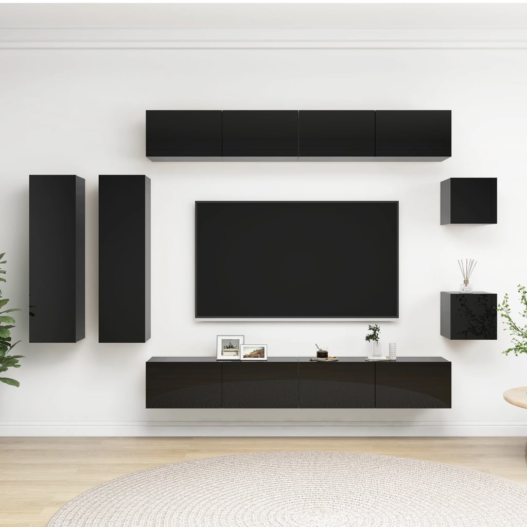 8720286577349_m_en_hd_1 Bild på vidaXL TV-skåp 8 delar svart högglans spånskiva