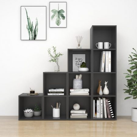 Bild på vidaXL TV-skåp 4 delar grå spånskiva