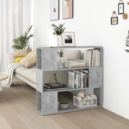 Bild på vidaXL Bokhylla Rumsavdelare betonggrå 100x24x94 cm