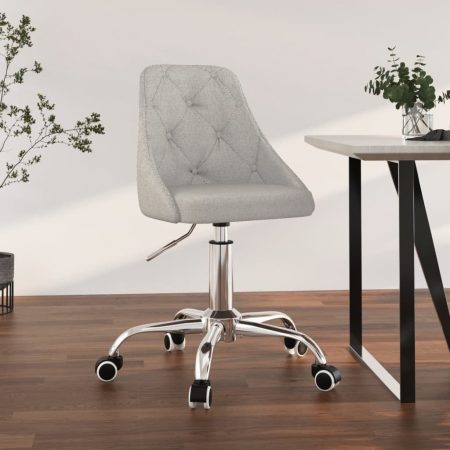 Bild på vidaXL Snurrbar kontorsstol ljusgrå tyg