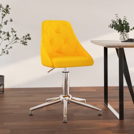 Bild på vidaXL Snurrbar kontorsstol senapsgul tyg