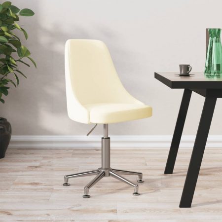 Bild på vidaXL Snurrbar kontorsstol gräddvit tyg