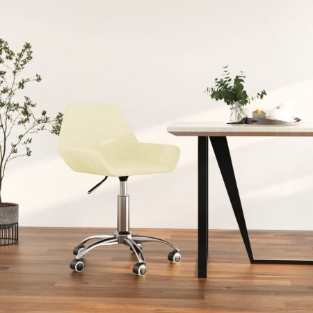 Bild på vidaXL Snurrbar kontorsstol gräddvit tyg