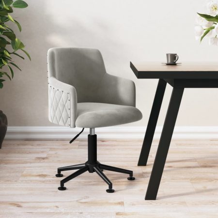Bild på vidaXL Snurrbar kontorsstol ljusgrå sammet