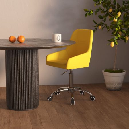 Bild på vidaXL Snurrbar kontorsstol senapsgul tyg