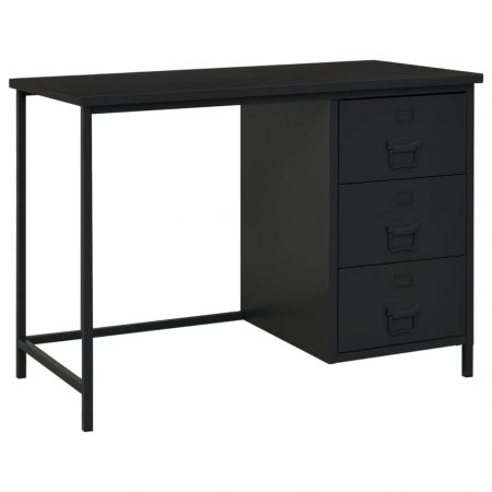 Bild på vidaXL Skrivbord med lådor industriell svart 105x52x75 cm stål