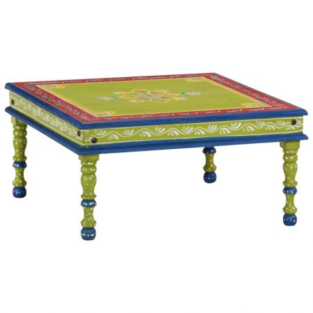 Bild på vidaXL Soffbord massivt mangoträ grön handmålat