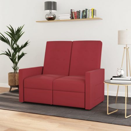 Bild på vidaXL 2-sits reclinerfåtölj vinröd tyg
